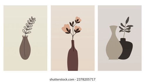 Abstract botani wall art decoration. Boho flower wall decor printable poster. Flower wall art home decoration poster