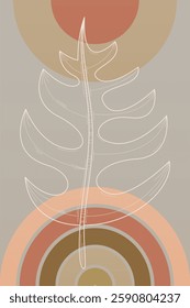 Abstract botani wall art decoration. Boho flower wall decor printable poster. Flower wall art home decoration poster