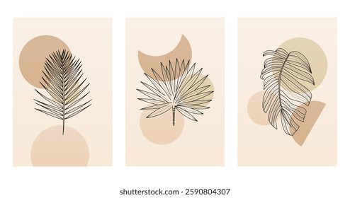 Abstract botani wall art decoration. Boho flower wall decor printable poster. Flower wall art home decoration poster