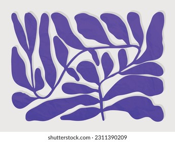 Abstract botanical art background vector. Natural hand drawn pattern design with leaves, branch. Simple contemporary style illustrated Design for fabric, print, cover, banner, wallpaper.