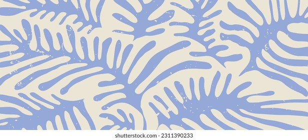 Abstract botanical art background vector. Natural hand drawn pattern design with leaves, branch. Simple contemporary style illustrated Design for fabric, print, cover, banner, wallpaper.