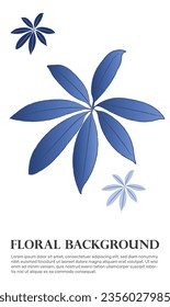 Resumen del vector de fondo del arte botánico. Ramas de hojas de color agua dibujadas a mano, flor, añil, azul. Ilustración de diseño para papel pintado, banner, impresión, afiche, portada, saludo y tarjeta de invitación.
