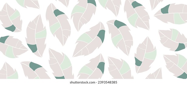 Abstract botanical art background vector. Natural foliage pattern, hand drawn. Simple modern style, illustrated Design for fabric, print, cover, banner, wallpaper.