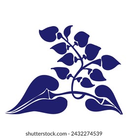 Abstract botanical art background vector. Natural hand drawn pattern design with green flower, branches. Simple contemporary style illustrated Design for fabric, print, cover, banner, wallpaper.Vector