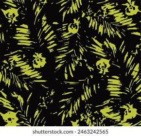 Abstract botanical art background vector. Natural hand drawn pattern design with leaves branch, flower. Simple contemporary style illustrated Design for fabric, print, cover, banner, wallpaper.