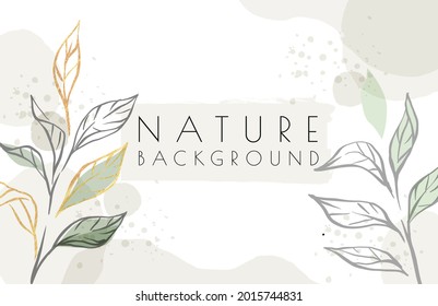Abstract botanical art vector. Design card with leaf. Pattern for text, packaging and prints.