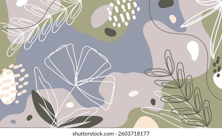 Abstract botanical background. Vector floral illustration in a natural style.