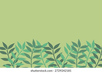 Fondo de frontera de rama botánica Abstractas. Paleta silenciada con una composición estática y orgánica. Ideal para usos digitales decorativos: Fondo de pantalla de escritorio o Fondo de pantalla de pantalla, fondo de presentación, fondo de reunión virtual y fondo de seminario web.