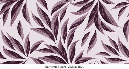 Abstract botanical classic seamless pattern. Elegant exotic fabric fashion style. Vector illustration