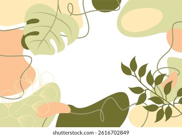 Abstract botanical design Flat Floral Background