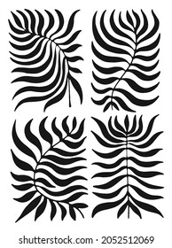 abstrakte botanische Elemente Boho-Illustrationen einzeln auf weißem Hintergrund