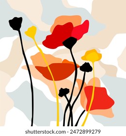 Abstract botanical floral pattern. Vector Illustration.