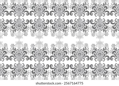 abstract botanical floral seamless pattern vintage design ikat textile ornament all over flower texture wallpaper fabric repeat style