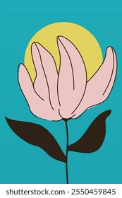 Impresión Abstractas del arte del fondo de la ilustración de la flor botánica