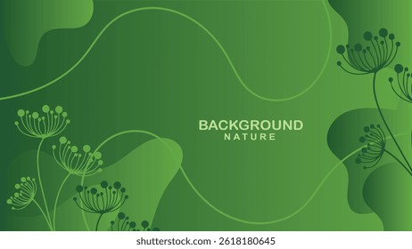 Abstract botanical frame with Aesthetic leaves and flower shapes on nature Concept background.