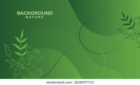 Abstract botanical frame with Aesthetic leaves and flower shapes on nature Concept background.