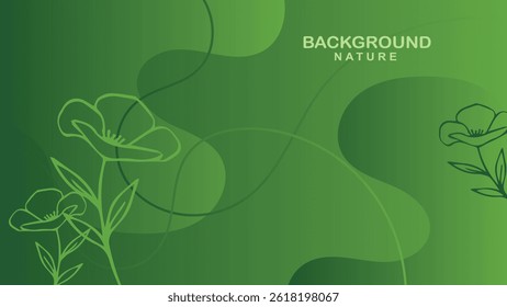 Abstract botanical frame with Aesthetic leaves and flower shapes on nature Concept background.