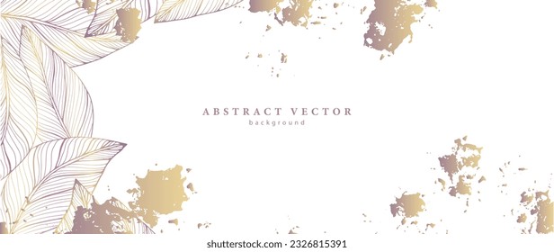 Resumen del fondo de gradiente botánico con hojas y salpicaduras. Antecedentes de la decoración, papel pintado, postales, tarjetas de visita, diplomas, invitaciones.