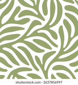 Abstract Botanical Leaf Pattern – Green Organic Design