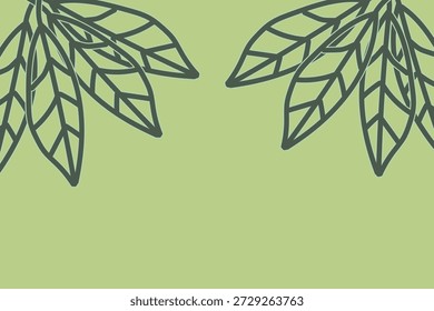 Abstract botanical line-art leaf cluster background. Muted palette with a static, organic composition. Ideal for digital use: desktop wallpaper, presentation background, virtual meeting background, and webinar backdrop. Also suitable for print.
