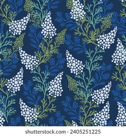 Abstract Botanical Melody Bloom and Leaves Pattern can be use for background and apparel design