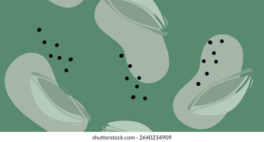 Abstract botanical pattern with organic shapes and minimalist style pattern