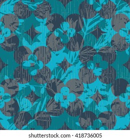 Abstract botanical pattern seamless vector background tile