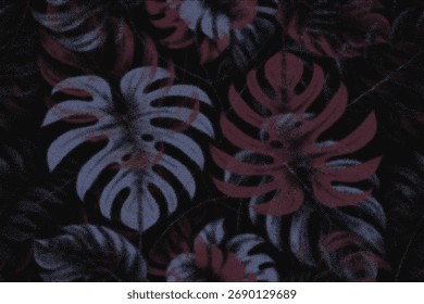 Abstract Botanical Pattern: This artistic digital rendering captures the essence of nature, featuring a seamless pattern of monstera leaves against a subtle, textured backdrop.