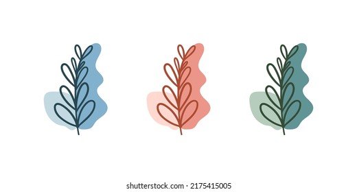 Abstract botanical plant. Fluid organic shapes. Modern shape line art wallpaper. Vector illustration