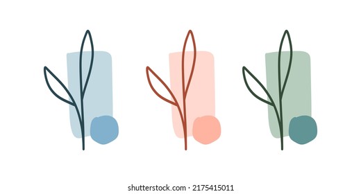 Abstract Botanical Plant. Fluid Organic Shapes. Modern Shape Line Art Wallpaper. Vector Illustration