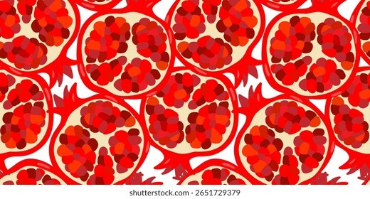 abstract botanical pomegranate illustration rich color scheme decorative print element