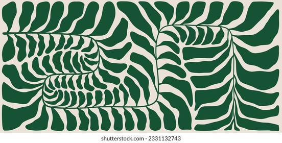 Abstract botanical poster. Contemporary background, minimal modern print floral element, organic shapes Matisse style. Vector art.