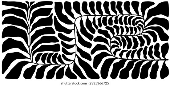 Abstract botanical poster. Contemporary background, minimal modern print floral element, organic shapes Matisse style. Vector art.