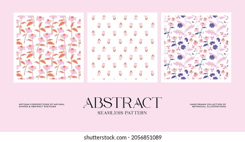 Abstrakte, nahtlose, botanische Musterkollektion, die Ihrer Markenidentität entspricht - unser Verpackungsdesign