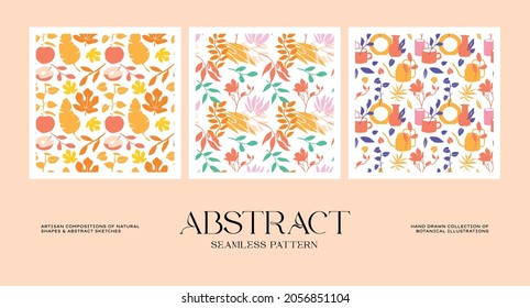 Abstract botanical seamless pattern collection to suit your branding identity our packaging design