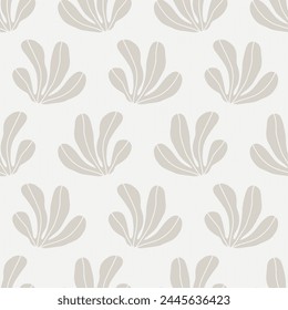 Abstract Botanical Seamless Pattern. Organic Shapes Motifs. Minimal Garden Ornament Vintage Background. Vector Illustration