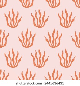 Abstract Botanical Seamless Pattern. Organic Shapes Motifs. Minimal Garden Ornament Vintage Background. Vector Illustration