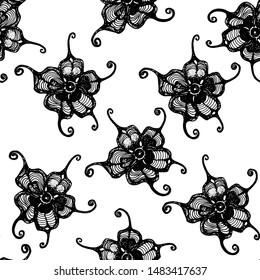 abstract Botanical seamless pattern, seed , hand drawing, vector