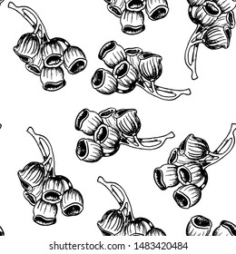 abstract Botanical seamless pattern, seed , hand drawing, vector