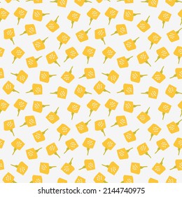 Abstract botanical seamless pattern. Simple flower shape. Colored vector illustration for printing, decoration, textile, branding design
