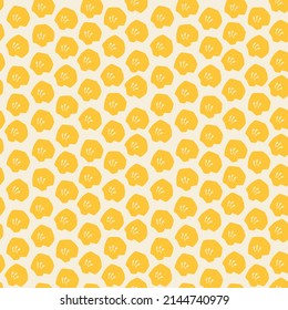 Abstract botanical seamless pattern. Simple flower shape. Monochrome vector illustration for printing, decoration, textile, branding design