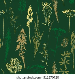 Abstract botanical seamless pattern. Vector background for various surface. Trendy hand drawn textures