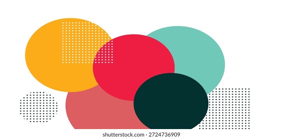 Formas botánicas abstractas y composición de círculos