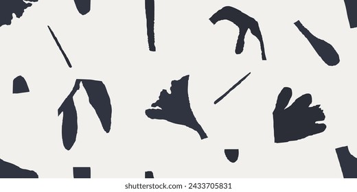 Abstract botanical shapes pattern. Minimalist contemporary print. Fashionable template for design. 