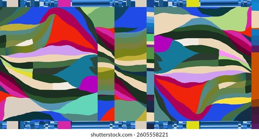 Abstract botanical unique modern pattern. Collage contemporary print. Fashionable template for design.