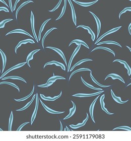 Abstract Botanical Vector Colorful Seamless Pattern Retro Illustration for Textile Fabric Wrapping Paper Greeting Card