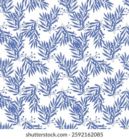 Abstract Botanical Vector Colorful Seamless Pattern Retro Illustration for Textile Fabric Wrapping Paper Greeting Card