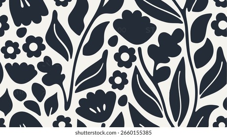 Abstract Botanical Vector for Wrapping Paper or Fabric