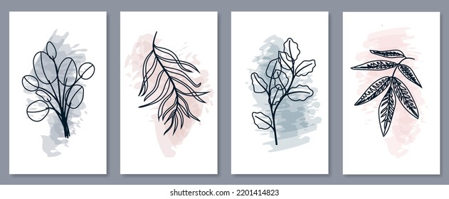 Abstrakter botanischer Wandteppich. Vektorgrafik in skandinavischem Design