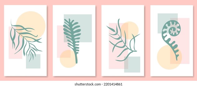 Abstrakter botanischer Wandteppich. Vektorgrafik in skandinavischem Design